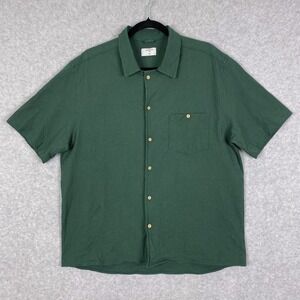 Percival Shirt Mens XXL Green Seersucker Short Sleeve Button Up 2XL